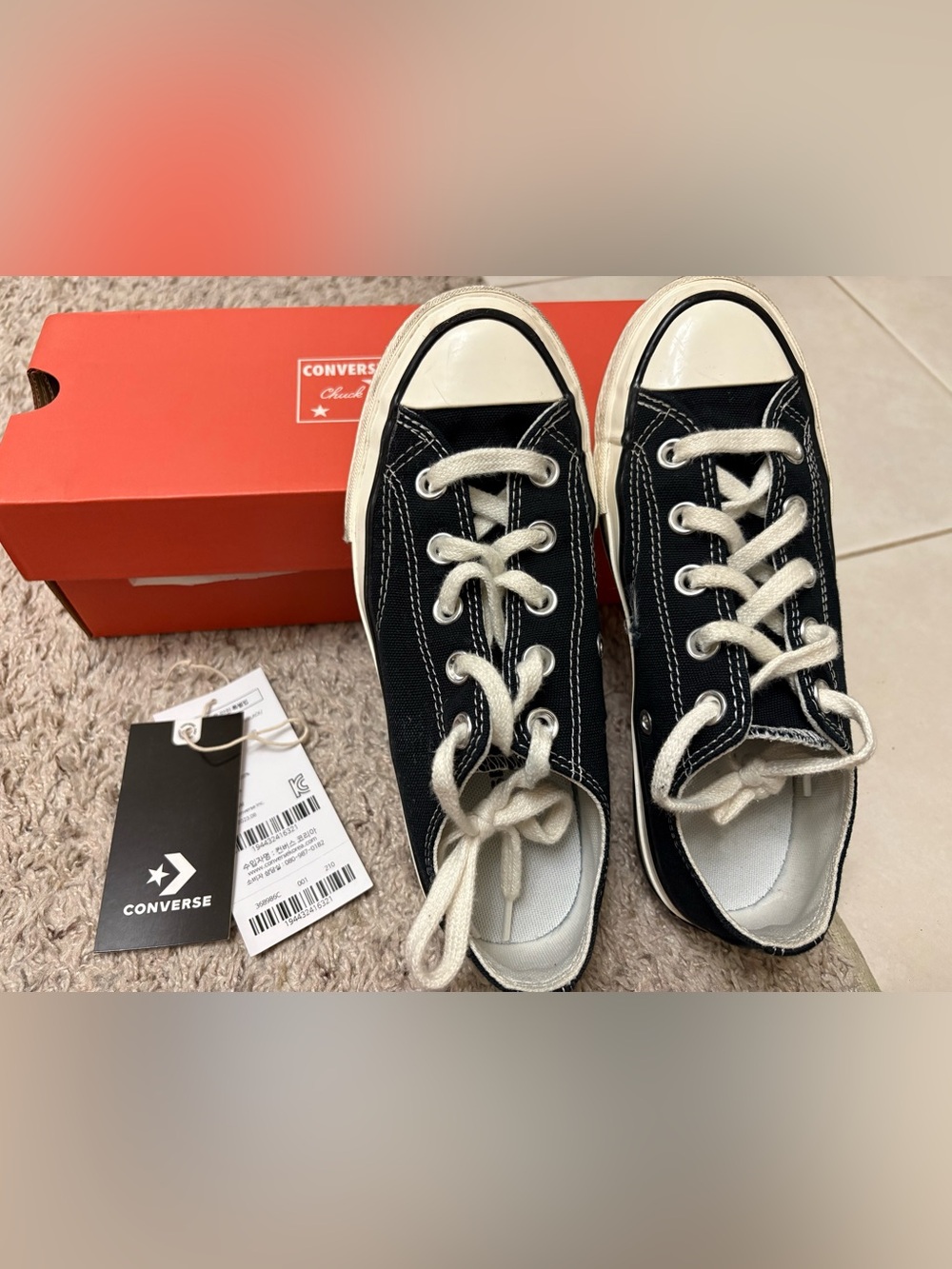 Converse Kids Chucks Black Classic Low-Top Sneakers from Korea